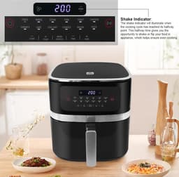 Airfryer XXL - Heteluchtfriteuse Digitaal - Gezond Koken - Olievrije Technologie - 7 Liter Capaciteit - Zwart — thumbnail 4