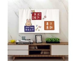 Tv-afdekking - Beschermhoes Scherm - Stof Vrij Houden - Half Gesloten Achterkant - 22-75 Inch - Beige Haas