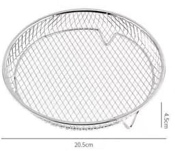20.5cm Airfryer accessoires - Airfryer-rek - Airfryerrek - Rond Airfryer-grillrek - Bakrek - RVS grill-dehydratorrek - Rond stapelbaar rek - 2 stapelbare racks - 304 roestvrij staal grillrack - Geschikt voor Airfryer-bakken en koken — thumbnail 4