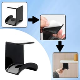 2 Stuks - Koptelefoonstandaard - Headset Hanger - Universele Koptelefoon Houder - Zwart - Kunststof - 6.5*5.5*7.6cm - Antislip En Duurzame Gaming Headset Stand - Praktische Muurbeugel - Voor Bureau En Computertafel - Geschikt Voor Alle Hoofdtelefoons — thumbnail 3