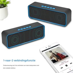 carmdering - Draadloze Bluetooth Speaker - Mini Wireless Speaker-Draadloze Luidspreker Stereo Sound Draadloze Luidspreker 5.0 Bluetooth Speaker Antislip Siliconen Bodemmat- Geluidsbox - Zwart — thumbnail 4