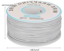 30AWG Koper Draad voor Winding, Enkelvoudige Draad voor Circuitborden, 0.25mm Kern Diameter, Wit, Ideaal voor Elektronische Projecten