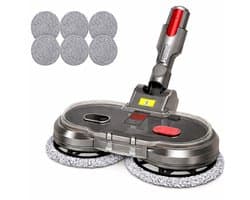 Nifkos Mop Dweil geschikt voor Dyson Steelstofzuiger - Mondstuk Accessoires Opzetstuk & Dweilsysteem voor V7 / V8 / V10 / V11 / V15 series - Vloerwisser en Vloermop - Nat & Droog - Inclusief 2 dweilmops