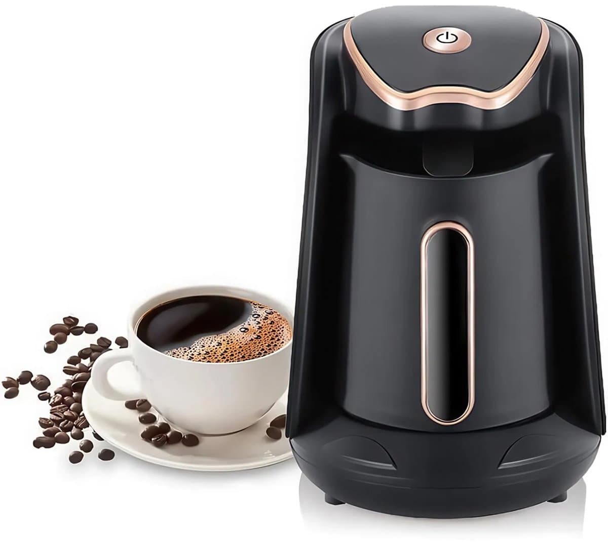 Elektrisch Turks koffiezetapparaat, 600 watt, 300 ml, capaciteit voor 4 kopjes, met overloopbeveiliging en droogkookbeveiliging. — afbeelding 1