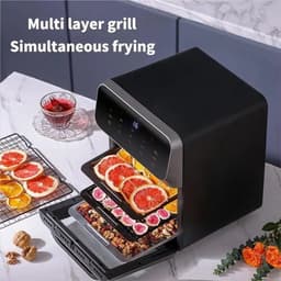 Heteluchtfriteuse – Airfryer - Airfryer Oven - 12L - 1350W - LED Touchscreen - Olievrije Heteluchtfriteuse - Multifunctioneel Convectoroven - Kijkvenster - Grote Capaciteit - Zwart — thumbnail 7