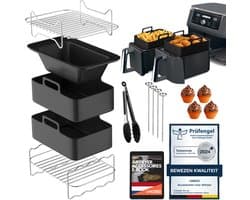 UNBOX Airfryer Accessoires - Geschikt voor Dual Airfryers - Ninja Foodi AF300 AF400 AF451 - Dubbele Airfryer - Inclusief Airfryer Siliconen Bakje & E-Book