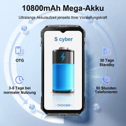 DOOGEE S Cyber - Robuuste smartphone - Smartphone - 20 GB RAM + 256 GB ROM (2 TB/TF) - 10800 mAh - 6,58" FHD+ 90 Hz-scherm - 50 MP AI-camera - IP68/IP69K waterdicht en schokbestendig - Android 14 - NFC & OTG - Rood — thumbnail 5
