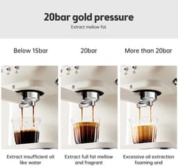 Solvix Espressomachine 20 Bar – Semi Automatisch Koffiezetapparaat met Melkopschuimer – 1.5L — thumbnail 3
