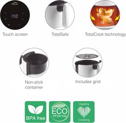 Airfryer Zonder Olie - Gezond Frituren - Snelle Maaltijden - TotalCook Technologie - 3 Liter Capaciteit - Wit — thumbnail 3