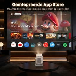 Zoomly® Pro MAX Beamer – Mini Beamer – Smart Projector – Vaderdag cadeautje – Full HD 1080p – Supports 4K – Android 13 – iOS & Android – 10.000 Lumen – Incl. Smart Remote — thumbnail 2
