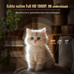 Sello! beamer – smart projector – 1080P Full HD – 650 ANSI helderheid - 360° draaibaar – auto focus – bleutooth – android 14 – wit — thumbnail 5