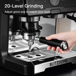 BlitzHome CM7080 Espressomachine met Koffiemolen – 20 Bar, Dual Boiler, Cold Brew & PID Temperatuurregeling – 58 mm Siebdrager — thumbnail 4