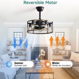 Equivera Plafonniere met Ventilator - Plafondventilator - Plafondventilator Afstandsbediening - Plafondventilator Slaapkamer - Plafond Ventilator met Verlichting - Plafondlamp - Plafonniere - Ideaal voor in uw slaapkamer! — thumbnail 2