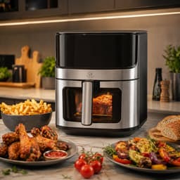 Royal Swiss® Airfryer XL 8L – Heteluchtfriteuse – Air Fryer 1500W – Touchscreen Frituurtoestel PFAS-vrij – Grijs — thumbnail 4