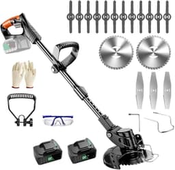 Elektrische Grasmaaier - Tuin trimmer - Snoeien en maaien - Snoerloos ontwerp - Verstelbare lengte - Zwart — thumbnail 1