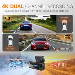 Dashcam Pro - Auto Camera - Veilige Rit - Dual Camera 4K - 64GB Inbegrepen - Zwart — thumbnail 5