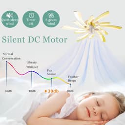 Plafondventilator met Verlichting - Ventilatorlamp - Comfort in Huis - 6 Snelheden Dimbare LED - 78 cm - Goud — thumbnail 4
