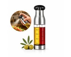 2-in-1 Olijfolie Sprayer 470ml – Vernieuwde Versie – Olie Sprayfles Glas – Olieverstuiver / Oliefles – Airfryer Accessoires – Voor BBQ, Keuken & Bakken
