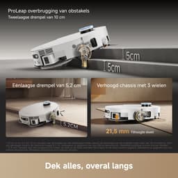 Dreame Robotstofzuiger X60 Pro Ultra Complete Wit | 42.000 Pa | Uitschuifbare arm tot 18 cm | Zelfreinigende dweil | Automatisch legen & bijvullen | Hoeken & muurranden | Huisdieren | AI navigatie | Obstakelherkenning | Allergie | Anti-klit | — thumbnail 8