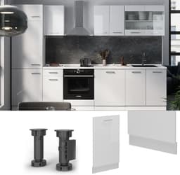 Vaatwasserpaneel Wit Hoogglans 45 cm Marmer Look Keuken Keukenkast — thumbnail 3