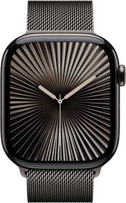 Apple Watch Series 10 - Wifi + 4G - 46mm - Slate Titanium Case met Slate Milanese band - M/L — thumbnail 3