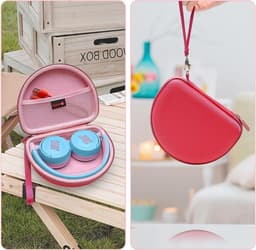 Kinderoorkopjes met Hard Beschermhoes en Rits - Kleurvolle Draagcase voor On-Ear Hoofdtelefoons, Geschikt voor JBL JR 320BT en Sony MDR-ZX110 — thumbnail 4