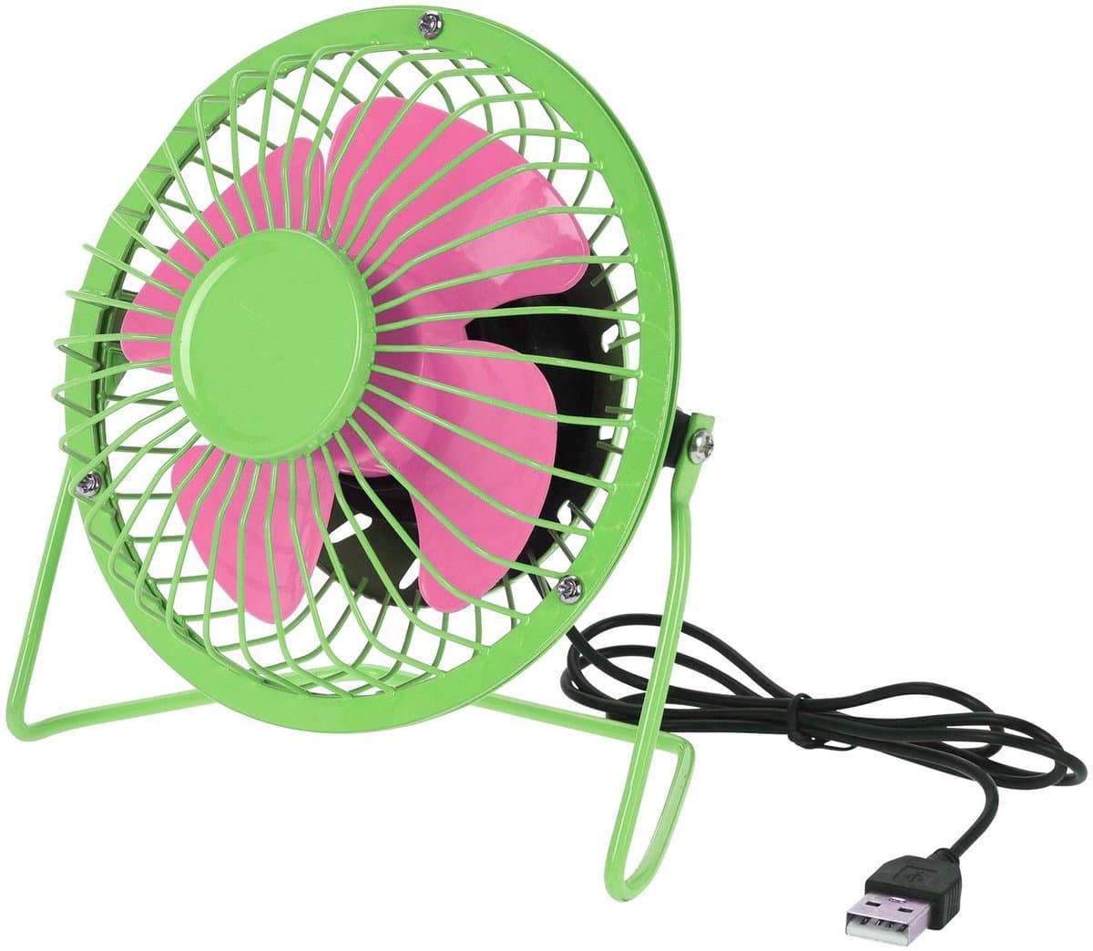 aladdien - USB-ventilator - Mini Retro Fan - Coole retro-look - Groen - Roze - Ventileren - Binnen - Perfect voor slaapkamer en thuiskantoor — afbeelding 1