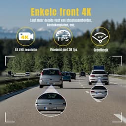 YOR® Dual Dashcam - Dashcam Voor Auto 1080p - Voor en Achter Camera – Auto Camera - G-Sensor - App Bediening – Parkeermodus - Zwart - 10cm x 4cm x 4cm — thumbnail 3