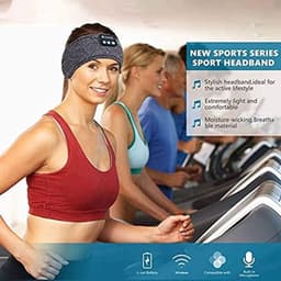 Slaap Hoofdtelefoon, Hoofdband Bluetooth Muziek Cozy Hoofdtelefoon met Ultra-dunne Speakers voor Gym, Oefening, Yoga, 4 Uur Speeltijd, Cool — thumbnail 5
