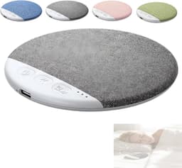 "Slaapkussenluidspreker -Bluetooth-luidspreker voor onder het kussen - Plat Design met Stereobas - Witte Ruis - slaaphulpmiddel - met rustgevende geluiden en slaaptimer - voor zijslapers - voor Volwassenen & Kinderen - grijs - 10*10cm " — thumbnail 1