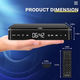 KZQ Draagbare dvd-speler - Externe dvd-/cd-speler - Tv-dvd-speler - Ondersteunt 1080p HD-videoweergave - HDMI/USB/AV-interfaceaansluiting - Touchscreen en draadloze streamingfunctie - Voor thuis, kantoor en entertainmentruimtes — thumbnail 5