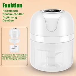 Elektrische groentesnijder, mini-knoflookhakker, geschikt voor het hakken van knoflook, groenten en fruit. Capaciteit knoflookhakker: 250 ml. — thumbnail 5