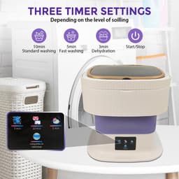 Draagbare Mini Wasmachine 15 Liter – Met Centrifuge Functie – Compact Wasapparaat voor Diepe Reiniging van Ondergoed, Babykleding en Sokken – Voor Thuis, Reizen en Camping — thumbnail 4