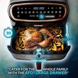 Heteluchtfriteuse Set - Airfryer Lades - Gezond Koken - Sync Cook Sync Finish - 10 Liter Capaciteit - Zwart Goud — thumbnail 2