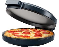 Elektrische Oven - Keukenmachine Pizza - Snelle Maaltijden - Antiaanbak Platen - 30cm Diameter - Donkergrijs