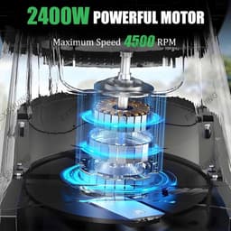 Elektrische Tuinversnipperaar - Houtversnipperaar Mulcher - Takken Verwerken - Krachtige 2400W Motor - 50L Opvangzak - Zwart — thumbnail 3
