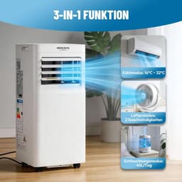Mobiele Airco - Mini Airco - Ruimte Koelen - 3-in-1 Functies - 9000 BTU - Wit — thumbnail 4