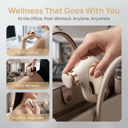 Mini massagepistool, spiermassager, stil en draagbaar, handmassageapparaat met 4 massagekoppen en 4 snelheden, elektrische rug- en nekmassager - platina. — thumbnail 2