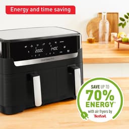Heteluchtfriteuse Dubbel - Airfryer XL - Complete Maaltijden - Dubbele Lades Instelbaar - 83 Liter - Zwart — thumbnail 4