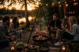 Muntel® BBQ Tripod - Driepoot - Inclusief Rooster voor Vuurkorf / Vuurschaal - 160 x 50 cm — thumbnail 4