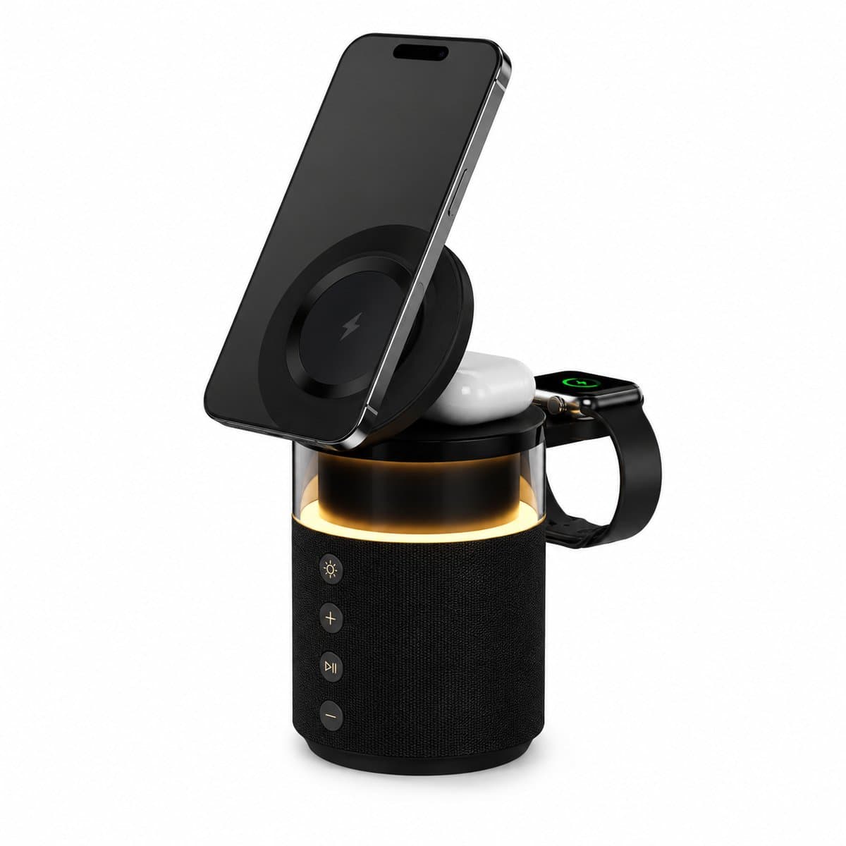 HOB SoundCharge PRO - 5-in-1 Speaker - Powerbank - Telefoonhouder - Snel Lader Telefoon Airpods Smartwatch - Nachtlamp Laadstation — afbeelding 1
