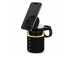 HOB SoundCharge PRO - 5-in-1 Speaker - Powerbank - Telefoonhouder - Snel Lader Telefoon Airpods Smartwatch - Nachtlamp Laadstation