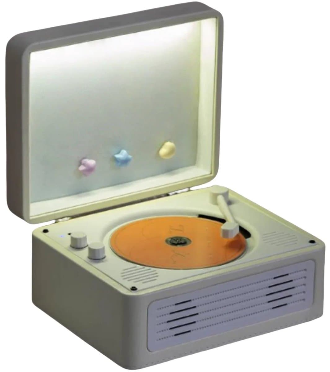 Retro Bluetooth Speaker Met Cd-Speler - Draagbare Luidspreker - Voor Muziekliefhebbers - Wit - 21x24x17 cm - Met Afstandsbediening - 3000 mAh - LED-Verlichting En USB — afbeelding 1