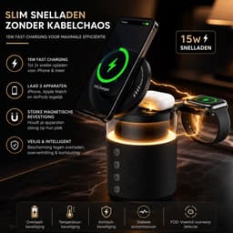 HOB SoundCharge PRO - 5-in-1 Speaker - Powerbank - Telefoonhouder - Snel Lader Telefoon Airpods Smartwatch - Nachtlamp Laadstation — thumbnail 4