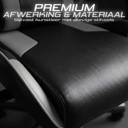 Gaming Stoel – Comfortabele Gamer Chair – Zwart/Grijs – Verstelbaar — thumbnail 5