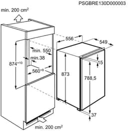 AEG OSF5O88EF Inbouw Koelkast - 88 cm - 118L - Deur-op-Deur - Met Vriesvak - LED — thumbnail 6