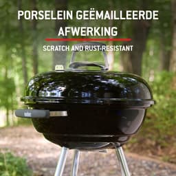 Weber Compact Kettle - Ø 47 cm Grillrooster - Houtskoolbarbecue - Zwart - Asopvangschaal - 2 Duurzame, weerbestendige wielen - Handige dekselhaak - Kras- en roestbestendig — thumbnail 4