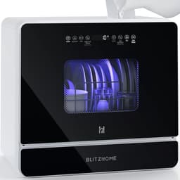 BLITZHOME Mini Vaatwasser – Draagbare Tafelvaatwasser met Touchbediening, 9 Programma's, 5,2L Tank, Droogfunctie, Startvertraging — thumbnail 1
