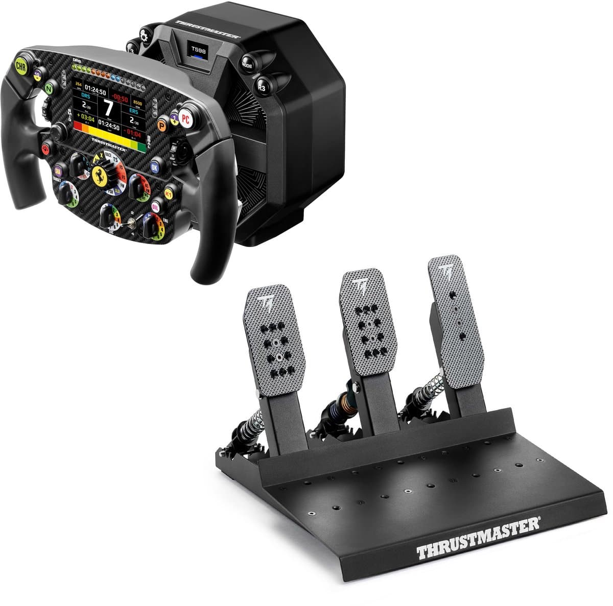 Thrustmaster T598 Servo Base + SF25 + Raceline Pedals III LC Bundle – Direct Drive Sim Racing Set - PC - PS4 - PS5 — afbeelding 1