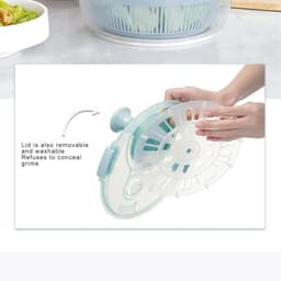 Saladespinner 5L - Sladroger Groenten - Snel Salades Maken - Eén Hand Bediening - 5 Liter Capaciteit - Meerblauw — thumbnail 3